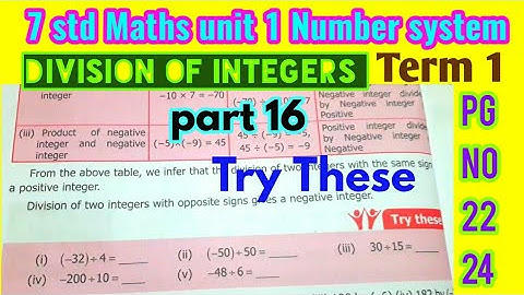 7th std Maths/Unit 1 Number system/Division of integers/Try These (pg no 22,24)/part 16/New syllabus