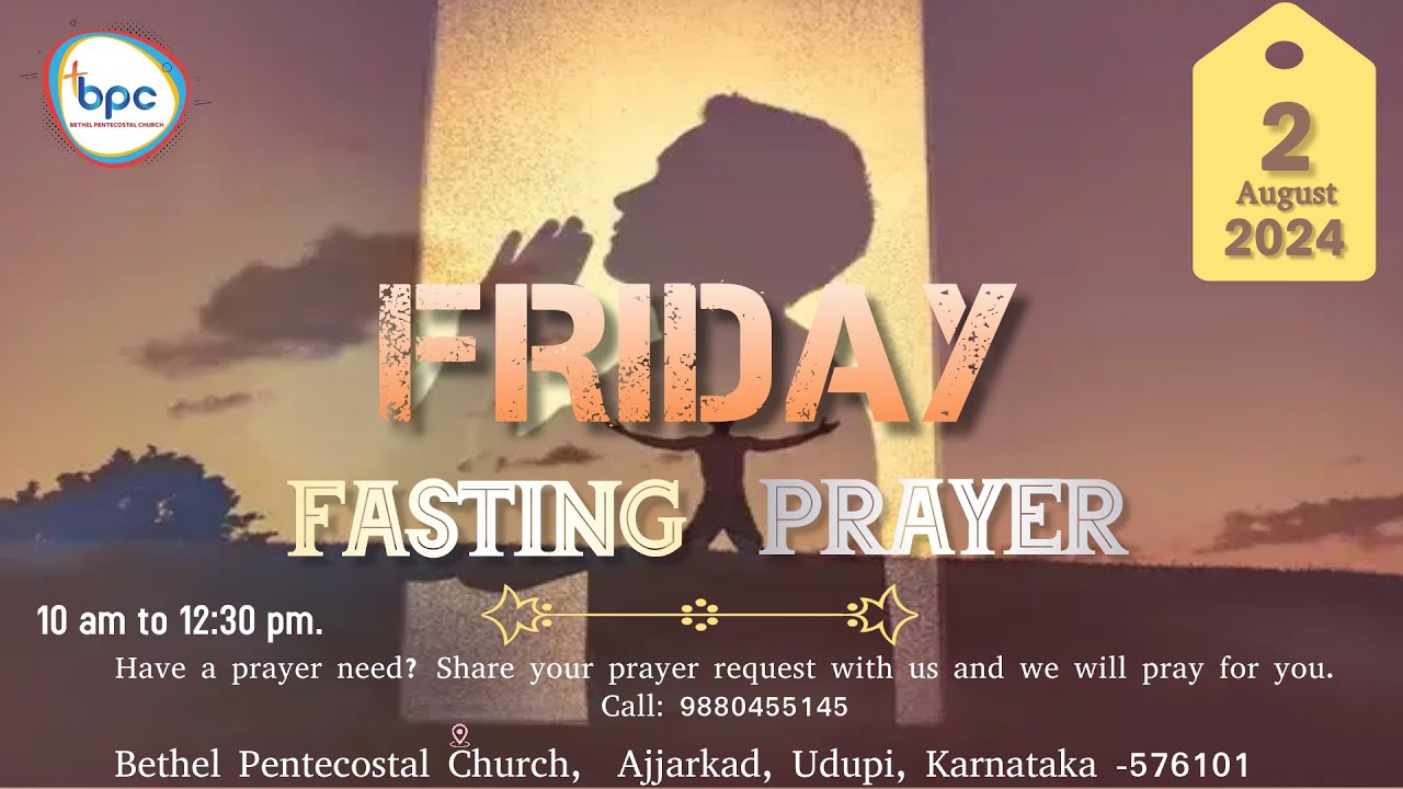 🔴LIVE - Friday Fasting PRAYER | BPC Udupi | LIVE | 02-08-2024 - YouTube