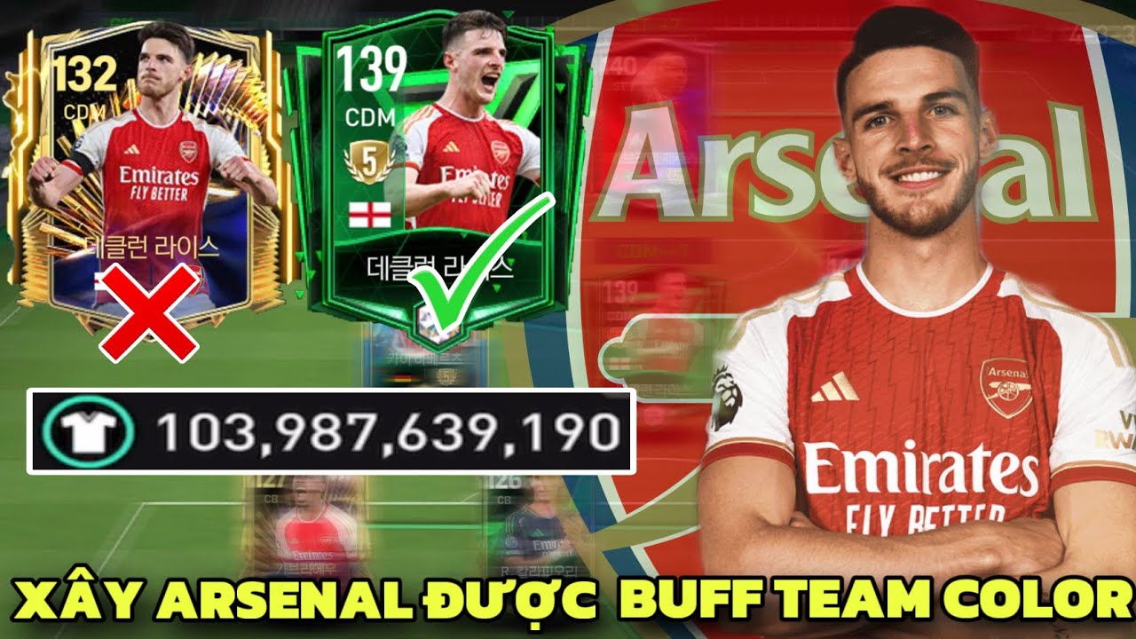 CHỈ 100 TỶ XÂY DỰNG ĐỘI HÌNH ARSENAL ĐƯỢC BUFF TEAM COLOR CỘNG CHỈ SỐ ...
