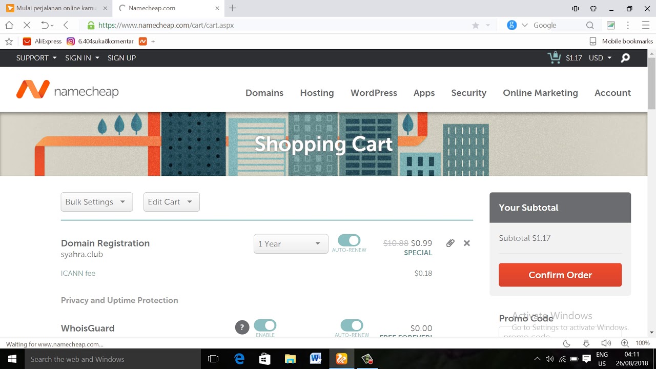 Tutorial cara membeli domain di namecheap