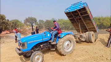 Soil Unloading From Tractor By Digital Hydraulic Facility System Method Brick kiln Sonalika DI 60 RX