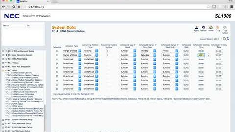 PBX  NEC SL1000(SL2100) SETUP INMAIL AUTO ATTENDANT