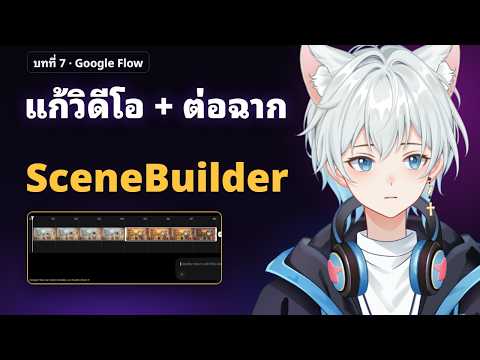 สอนใช้ Google Flow บทที่ 7: แก้วิดีโอด้วยคำสั่ง + ต่อหลายคลิปเป็นฉากด้วย SceneBuilder (ทำจริง)
