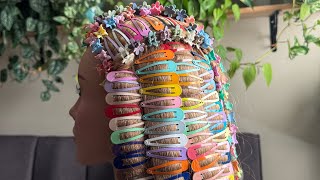 ASMR Perfectionist Hair Styling | 280 Hair Clips Accessories | Hair Clips Sound, Hair Clips Triggers