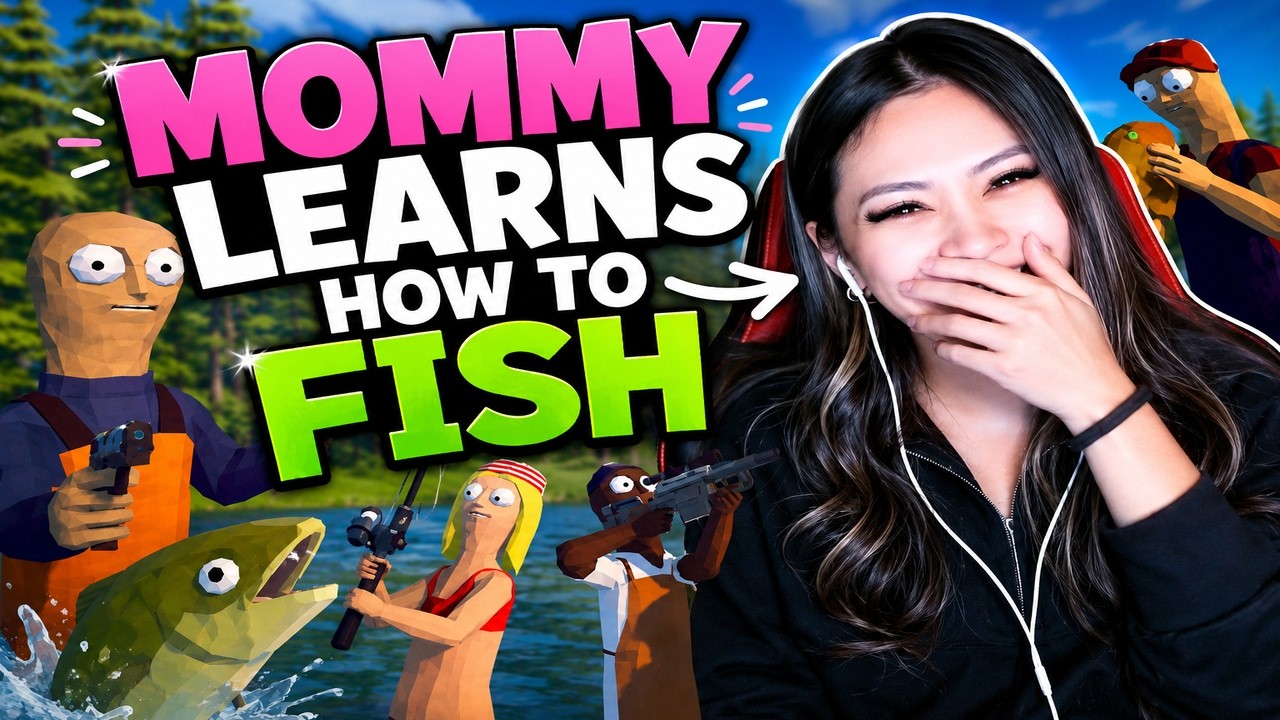 MOMMY LEARNS HOW TO FISH… IT WENT HORRIBLY 😂🎣 l How to Fish HowToFish #funnygaming  #gamingfails