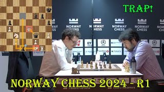 QUEEN TRAP!! Fabiano Caruana vs Hikaru Nakamura || Norway Chess 2024 - R1 - Armageddon