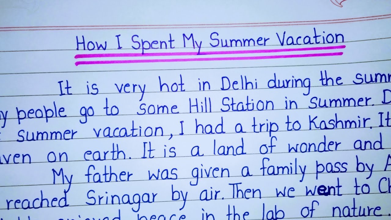 summer vacation essay for class 3