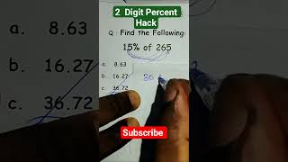 2 Digit Percentage Hack #mathshorts #maths #highschoolmath #mathematics #mathstricks