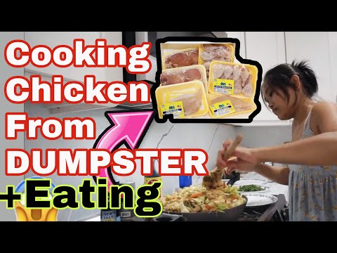 Dumpster Diving Haul Cooking Chicken From Dumpster + Eating