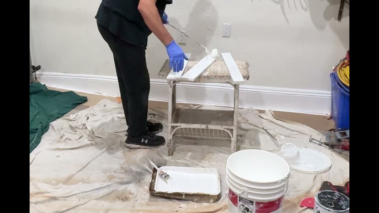 Fast & cheap baseboard repair/straighten baseboard + patch and paint wall (DIY)