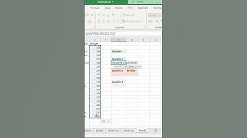 First Quartile / 25% percentile in Excel #shorts #youtubeshorts