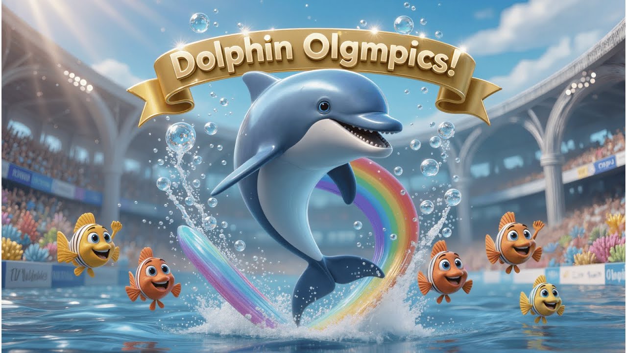 Dolphin Olympics 🐬✨ Baby Dolphin Trains Hard & Wins With Teamwork | Kids Cartoon | Dolphin Adventure