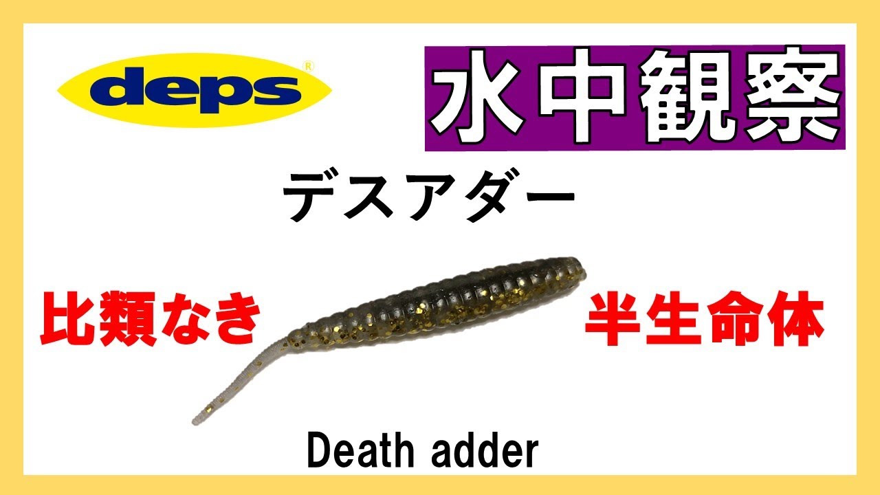 釣り辞書 デプス デスアダー ワーム水中観察 Fishing Dictionary Deps Death Adder Underwater Soft Lure Youtube