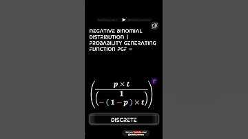 Negative Binomial Distribution  Probability Generating Function Pgf =     #     Maths  !  Statistics