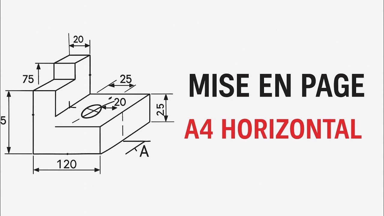 Mise en page format A4 horizontal dessin technique, dessin industriel, dessinTec Gil