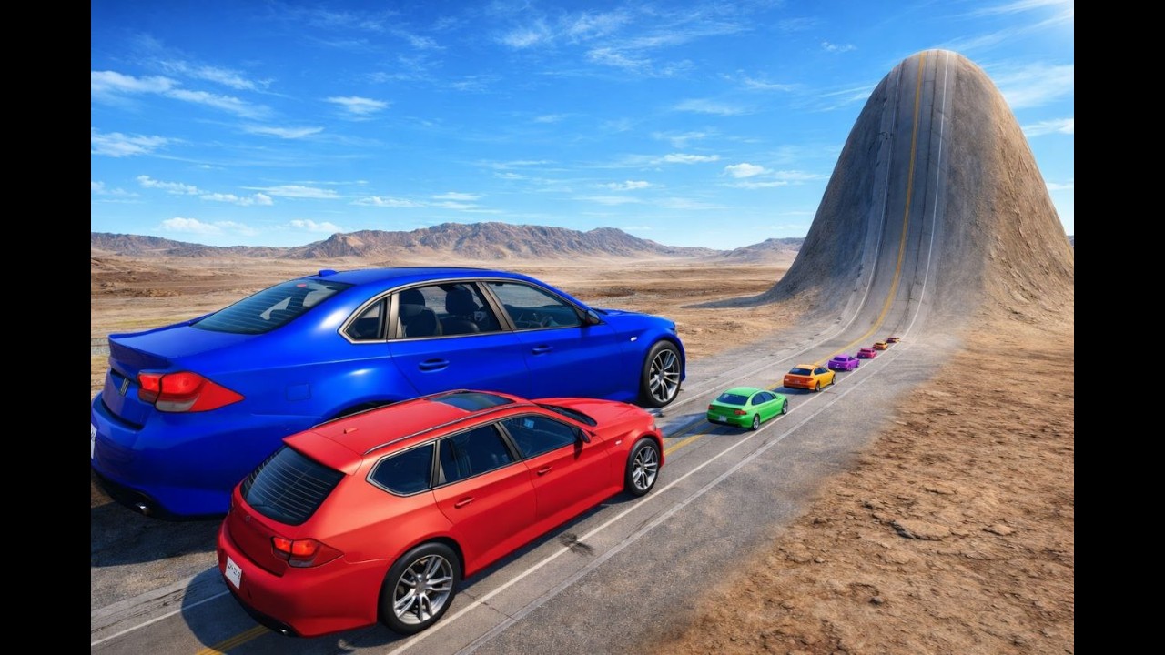 Big to Small Cars vs Giant Bulge - BeamNG.drive