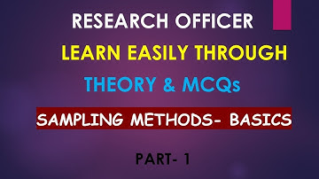 RESEARCH OFFICER | KERALA PSC | SAMPLING METHODS - BASICS | THEORY & MCQs | EASY STUDY