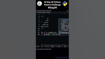 Day 24: Easy Right - Aligned Alphabet Triangle Pattern in Python | 30 Days of Code