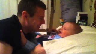 Daddy razzing callum's tummy