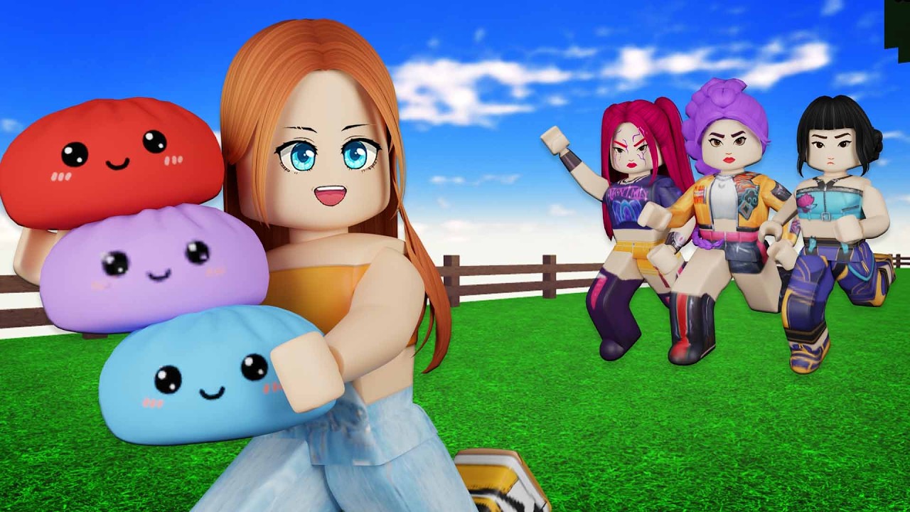 KINUHA KO ANG MGA SQUISY DUMPLINGS NG HUNTRIX | ROBLOX Steal Squishy from Kpop Demon Hunter