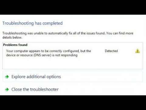 Параметры компьютера настроены правильно, но устройство или ресурс (DNS-сервер) не отвечает
