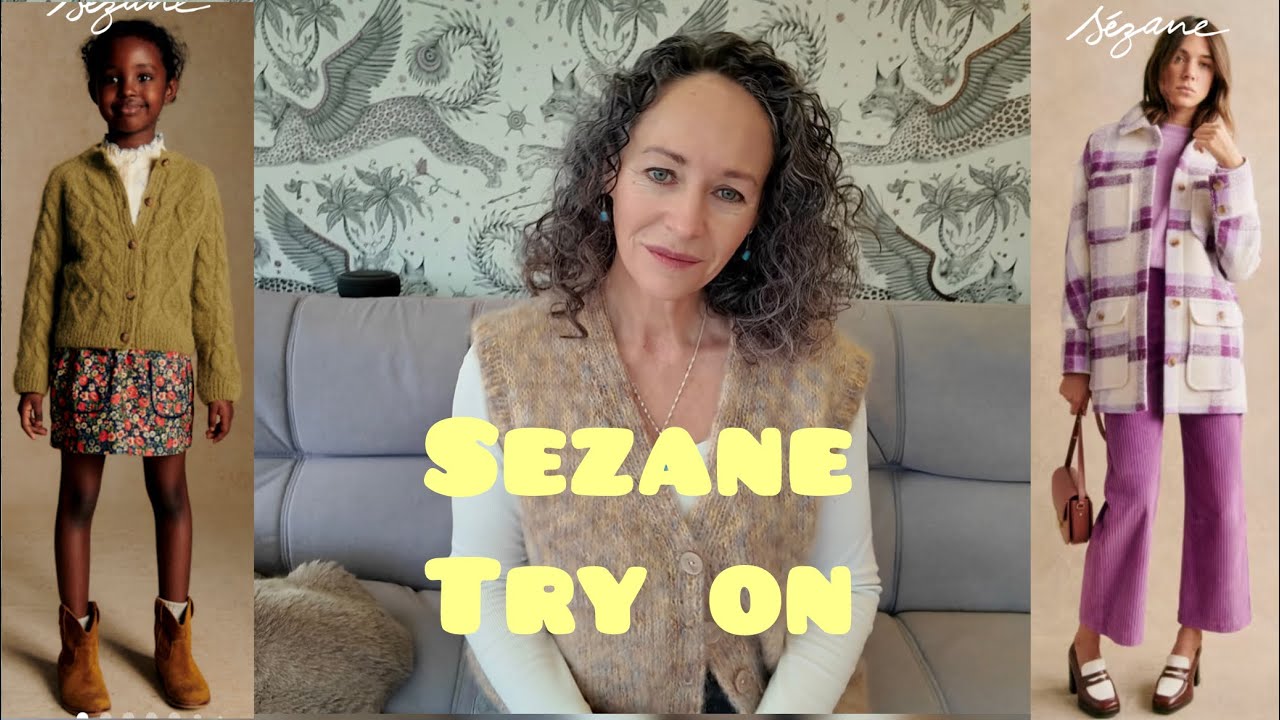 Примерка пальто Paolo и кардигана Petite Sezane из архива Sezane.