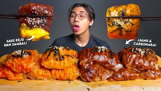Sumpah Ngiler Mukbang Samyang Gulung Carbonara  Jjang Cocol Saus Keju Sambal