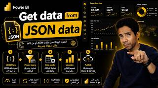 استيراد بيانات JSON في الباور بي أي | Get data from Json Files in Power BI