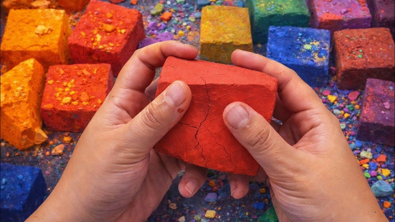 Buttery Powdery Smash Chalk Crushing 💕 AI Chalk Crushing relaxing 😌