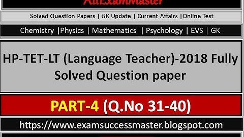 HP-TET-LT-2018 Solved PAPER Part-4