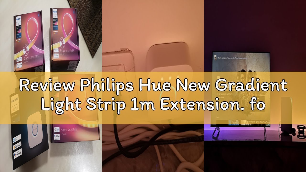 Review Philips Hue New Gradient Light Strip 1m Extension. for Syncing with Entertainment, Media and