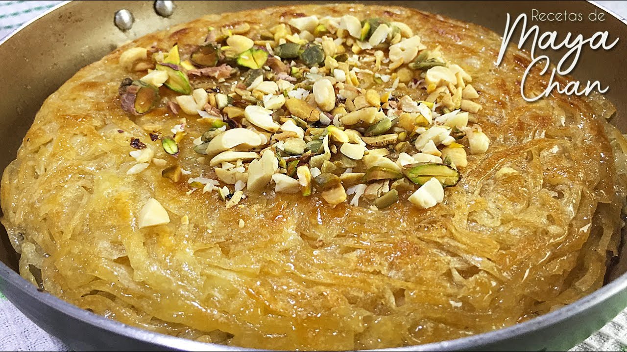 IMPRESIONANTE NIDO DE QUESO! postre comida árabe KUNAFA | recetas fáciles y rápidas | MayaChan
