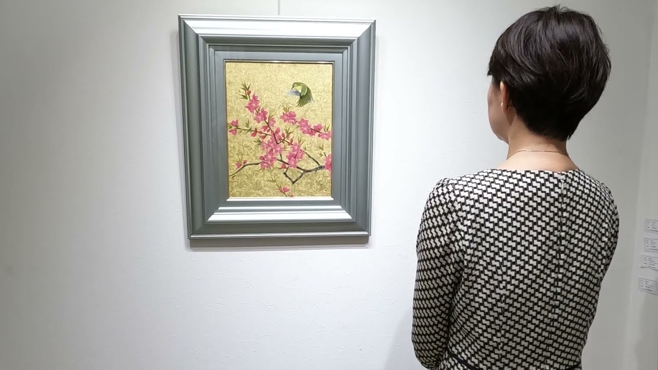 超美品の 梅 絵画 花 メジロ 和風 日本画 田村仁美 春の日差しに 額付き 国内送料無料 Fucoa Cl