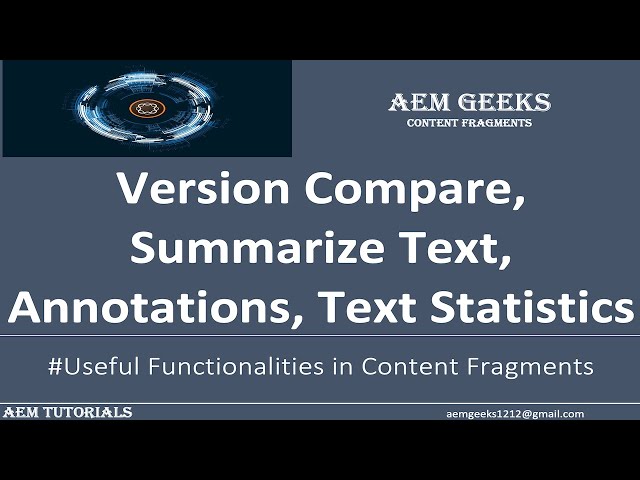Content Fragment #5 | Version Compare, Annotations, Text Statistics, Summarize Text for CF class=