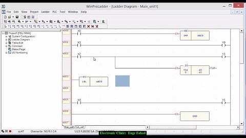 PLC ladder logic programming tutorial# 18: jump and label instructions "Fatek plc" winproladder