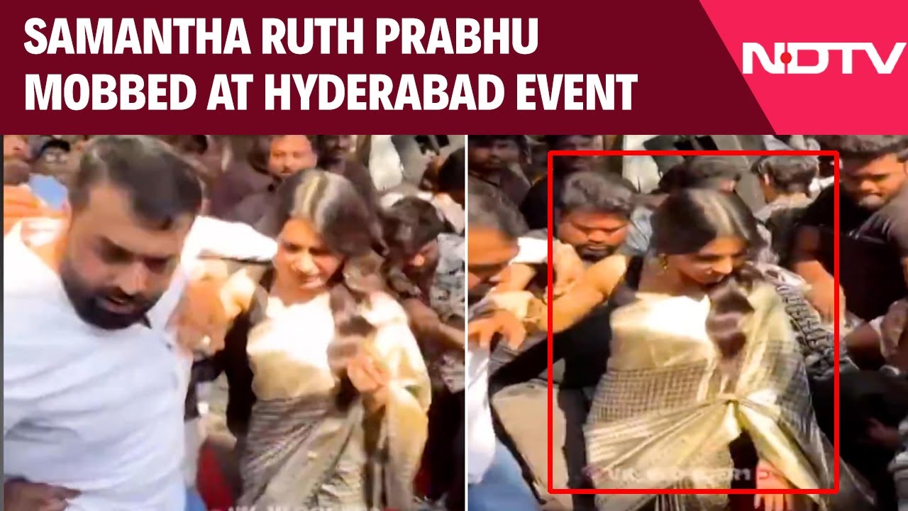 Samantha Ruth Prabhu Mobbed By Crowd During An Event In Hyderabad