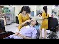 Vietnam Barber Shop Beautiful Girl Shave just 2USD 2019