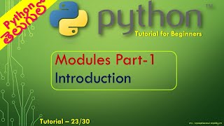 Python Tutorial 23/30: Modules Part1