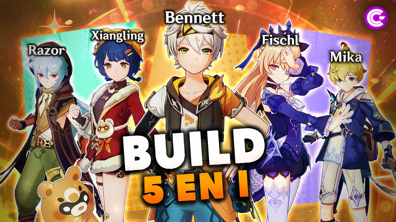 💥MEGA BUILD 5 en 1 🎉 BENNETT, RAZOR, FISCHL, MIKA y XIANGLING ...