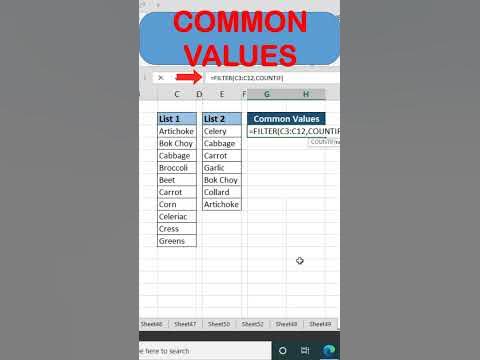 Find Common Values From Two List In Excel @BrainUpp - YouTube