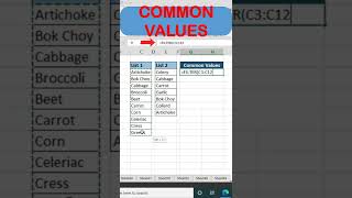 find common values from two list in excel @brainupp