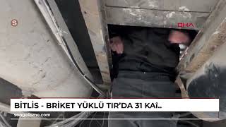 Bitlis - Briket yüklü TIR'da 31 kaçak göçmen yakalandı