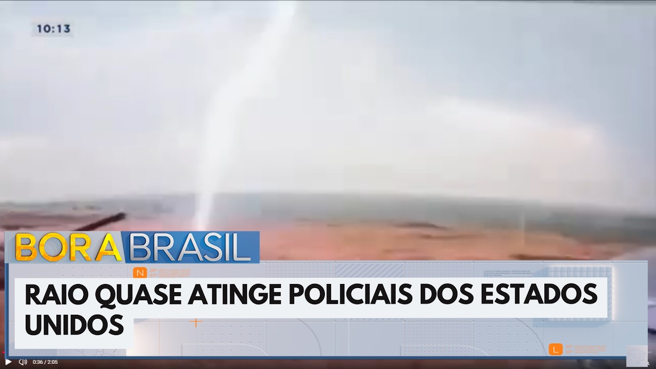 Raio cai próximo a policiais dos Estados Unidos | Bora Brasil
