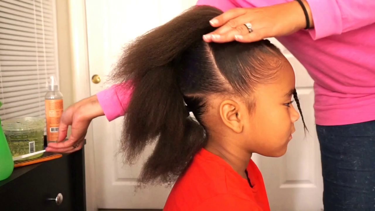 Ponytail Cornrow Hairstyle For Little Girls Fast And Easy