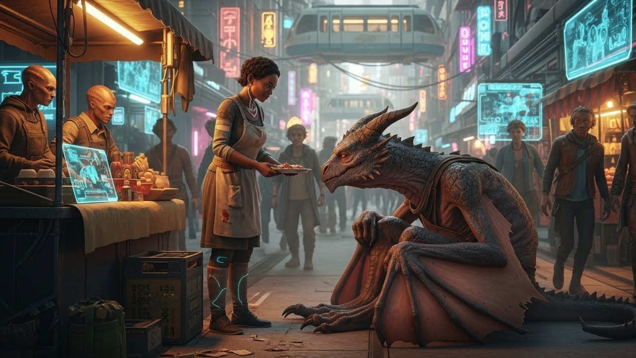 Eine menschliche Straßenhändlerin fütterte täglich einen alten Drachen – dann tauchten ihre ........