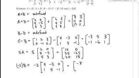 SFU MATH 232 3.1 Operations on Matrices