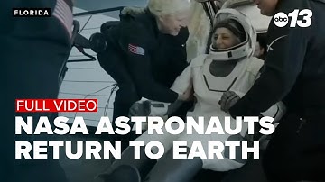 FULL VIDEO - NASA astronauts back on Earth after 9 months in space