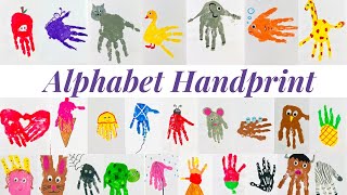 Alphabet Handprint art 🔠 |A - J handprint part -1 #alphabet #alphabetlearning #handsonactivitites 