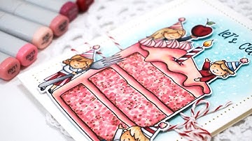 Neat and Tangled Cake Video Tutorial with Copic Markers