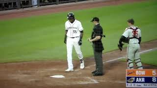Akron's Oscar Gonzalez hits home run vs Bowie, 7/1/21